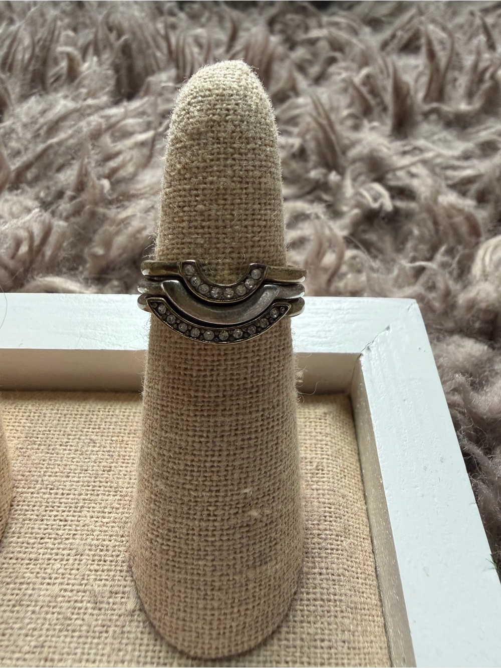 Chloe + Isabel Silver & gold -Tone Stacked Crescent Rings with Rhinestones